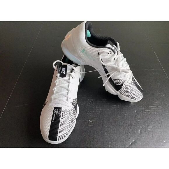 Men's Size 12 Nike Force Zoom 7 Pro Baseball Cleats White Black DC9905-103 NEW - Picture 1 of 9